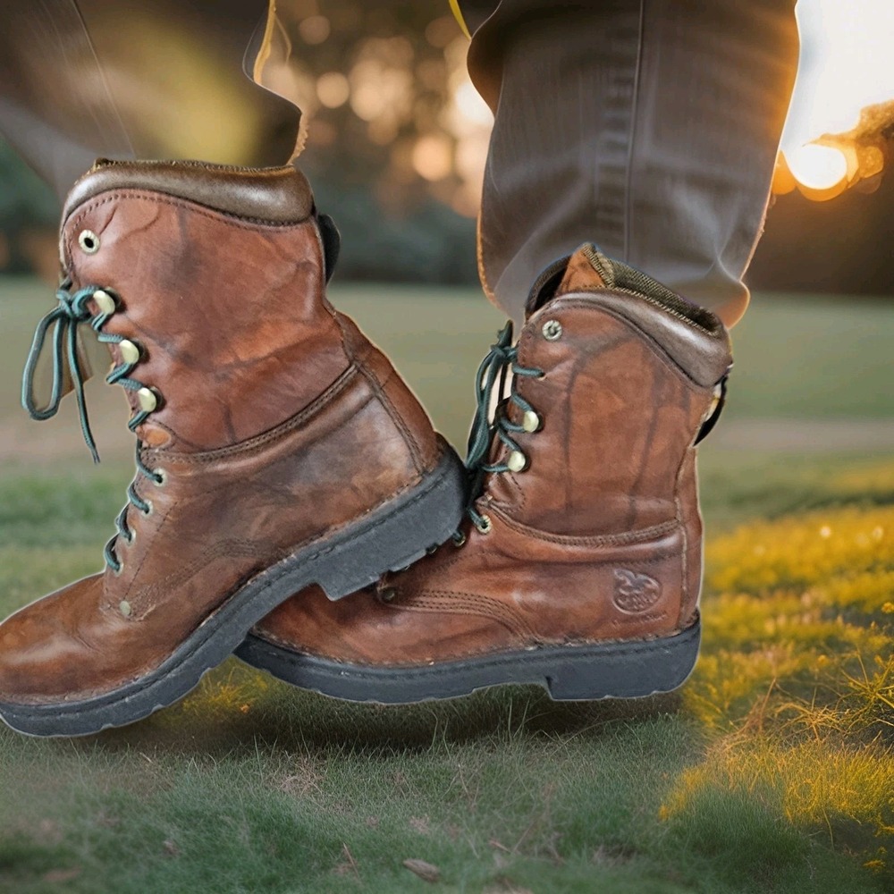 Georgia boots Eagle Light boot 8" russet wildwood G8083 brown 10 Medium